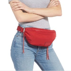 REBECCA MINKOFF RED NYLON BELT BAG